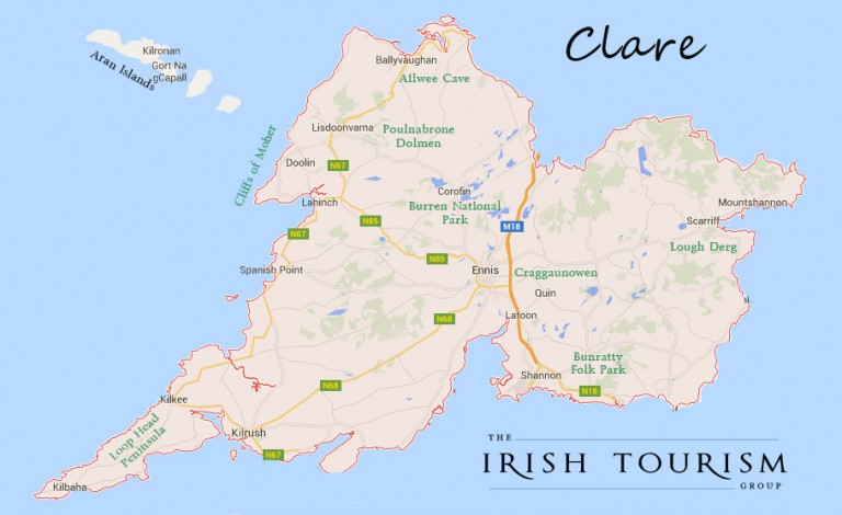 Places To Visit In County Clare Map 768x470 
