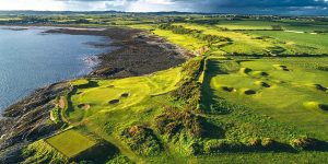 Aerial view of a golf course