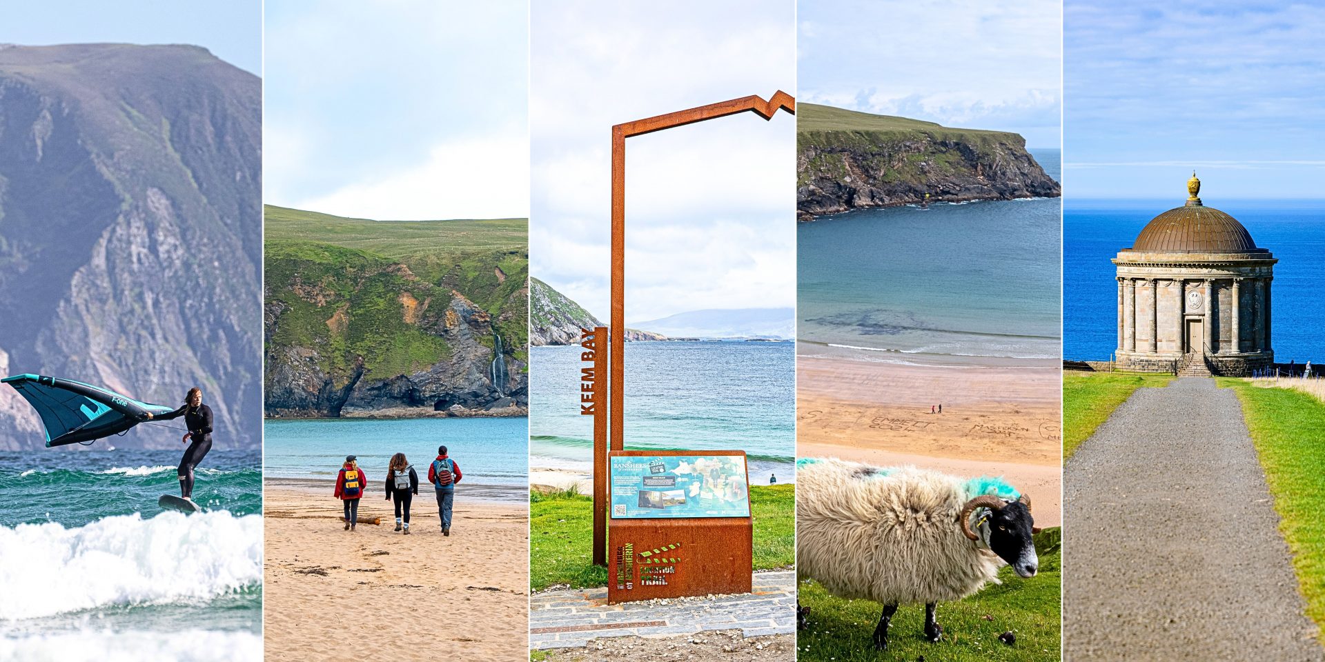 Collage of Irish beaches