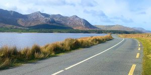 Country road with scenic views
