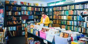 Woman looking in a gift shop