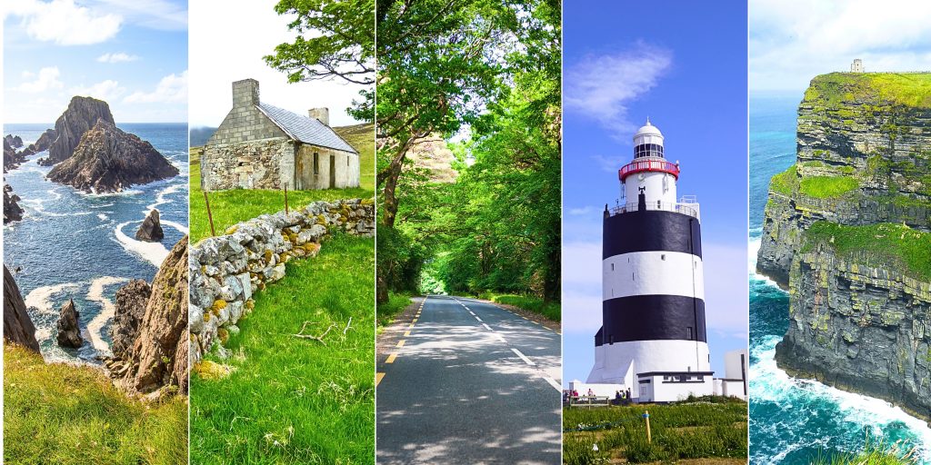 Collage of coastal Ireland