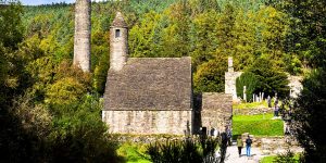 Round tower and church