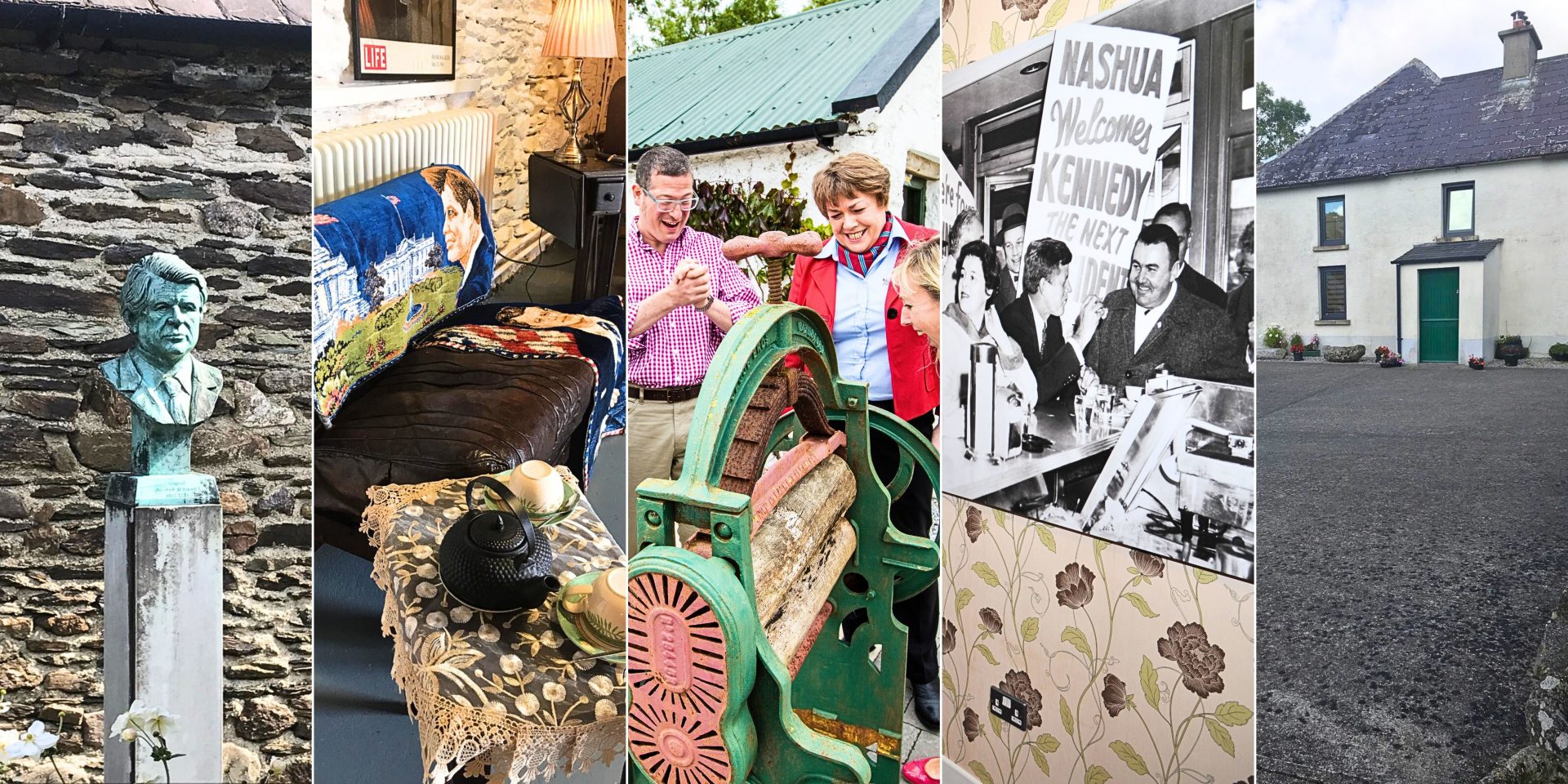 Collage of Kennedy's homestead