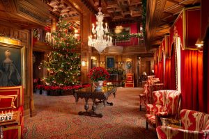 Grand room with Christmas Tree