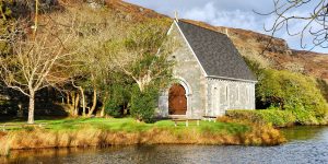 Church on lake
